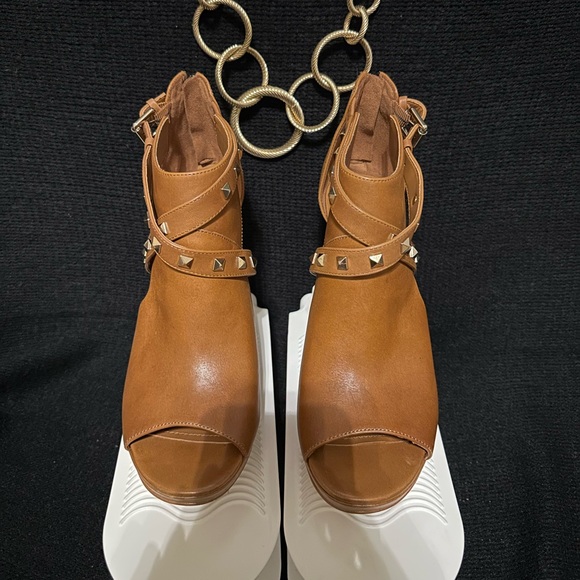 Marc Fisher bootie with gold hardware and studs. - Picture 2 of 6